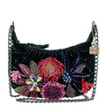 Mary Frances Spark Mini Crossbody Handbag Beaded Clutch Floral Black Bag New