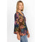 Johnny Was Delfino V Neck Kimono Sleeve Tee Flowers Blue Top Floral Shirt New