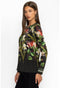 Johnny Was Janie Favorite Iris Whisper Long Swing Tee Floral Shirt Top Black NEW