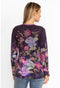 Johnny Was Janie Favorite Valeria Long Floral Special Tee Purple Top Shirt NEW
