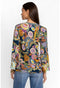 Johnny Was Janie Favorite V Neck Kimono Sleeve Swing Tee Wild Plus Blue Shirt New