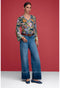 Johnny Was Janie Favorite V Neck Kimono Sleeve Swing Tee Wild Plus Blue Shirt New
