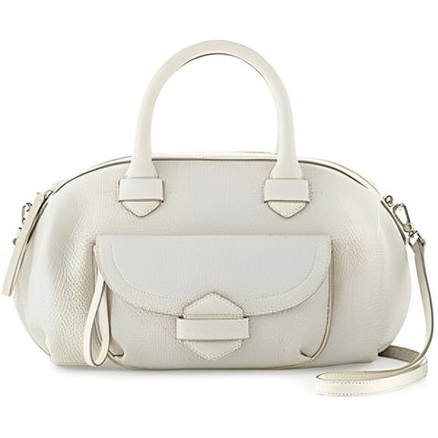 Marc Jacobs Half Pipe Duffel Leather Satchel Lily Flower White Handbag Bag NEW