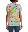 Johnny Was Cozumel Favorite Swing Tee Shirt Floral Butterfly Top Violet Green NEW