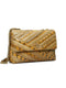 Tory Burch Kira Chevron Sankeskin Quilted Convertilbe Handbag Shoulder Bag Brown NEW