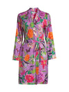 JOHNNY WAS GOZA PURPLE FLOWER SMALL S SLEEP ROBE LOUNGE WEAR NEW