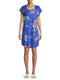 JOHNNY WAS LOUNGE SLEEP REVIVE CAP SLEEVE DRESS BLUE FLOWER SMALL S NEW