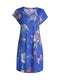 JOHNNY WAS LOUNGE SLEEP REVIVE CAP SLEEVE DRESS BLUE FLOWER SMALL S NEW
