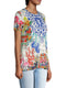 Johnny Was Bamboo Short Sleeve Shellinay Favorite Top Blue White Shirt New