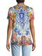 Johnny Was Bamboo Short Sleeve Shellinay Favorite Top Blue White Shirt New