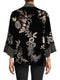 Johnny Was Valentina Velvet Cropped Kimono Jacket Top Black Embroidery New