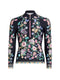 Johnny Was Butterfly Surf Shirt Swimwear Rash Guard Floral Black Top Flower New