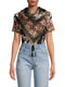 Johnny Was Redland Silk Scarf Square Large Floral Black Multi Tassels New