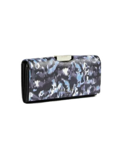Ted Baker Urban Large Bobble Wallet Blue Print Leather Keemia Matinee Bag New