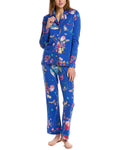Johnny Was Revive Blue Floral Long Sleeve Sleep Wear Robe Home Lounge Small S New