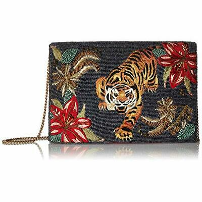 Mary Frances Fierce Bengal Tiger Special Blue Bead Clutch Bag Handbag Purse New