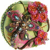 Mary Frances Damsel In Flight Hard Zip Novelty Bag Green Bead Handbag Purse NEW