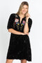 Johnny Was Floral Celestine Velvet Bishop Blouse Black Shirt Long Sleeve Top NEW