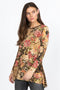 JOHNNY WAS VINTAGE ROSE SWING TUNIC Cheetah Long Sleeve Brown Top Shirt New