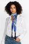 Johnny Was Revive Scarf Square Large Women Scarves Silk Floral Blue Tassel New