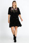 Johnny Was Floral Celestine Velvet Bishop Blouse Black Shirt Long Sleeve Top NEW