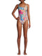 Johnny Was Barcelona One-Piece Swimsuit Floral Vibrant New