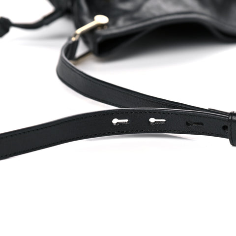 Gucci Calfskin Horsebit 1955 Messenger Leather Black Shoulder Bag Handbag Italy NEW