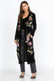 Johnny Was Meriah Velvet Duster Coat Long Floral Embroidery Jacket Black Top NEW