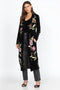 JOHNNY WAS MERIAH VELVET DUSTER COAT Long Sleeve Floral Embroidery Black Top New