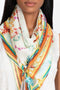 Johnny Was Scarves Square Large Silk Andra Scarf Pink Blue Flowers White New