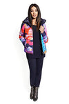 Claire Desjardins Wearable Art Navy Blue I Know You Know Bling Reversible Large L Poly Coat Jacket New