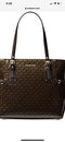 MK Glossy Voyager Signature Brown Gold Handbag Bag New