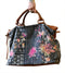 Johnny Was Viviana Dark Denim Weekender Bag Handbag Hobo Black Grey Denim New