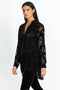 Johnny Was Audrey Button Down Shirt Long Sleeve Cuff Oversized Top Black NEW
