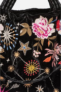 Johnny Was Celestin Velvet Totes Black Floral Handbag Bag Flowers Embroidery New
