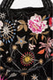 Johnny Was Celestin Velvet Tote Black Floral Handbag Flowers Bag Embroidery New