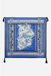 Johnny Was Scarves Square Large Silk Revive Scarf Floral Blue New