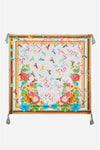 Johnny Was Scarves Square Large Silk Andra Scarf Pink Blue Flowers White New