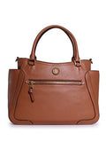 Tory Burch Frances Leather Satchel in Bark