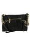 Michael Kors Medium McGraw Messenger Bag Zip Black Handbag Leather Gold New
