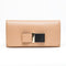 Chloe Wallet Biscotti Beige Black Bow Leather Wallet Italy Snap Authentic New