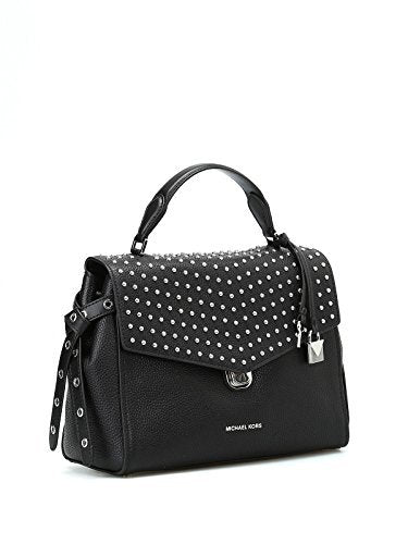 MICHAEL Michael Kors Women's Bristol Studded Leather Satchel, Black