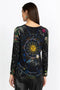 Johnny Was Celestin Favorite Long Sleeve Swing T Shirt Yellow Star Black Top New
