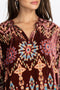 Johnny Was Geo Burnout Mali Tunic Top Shirt Burgundy Tribal Velvet New