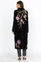 JOHNNY WAS MERIAH VELVET DUSTER COAT Long Sleeve Floral Embroidery Black Top New