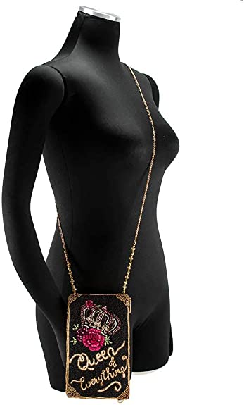 Mary Frances Crossbody-Clutch Black Crossbody Handbag Bag New