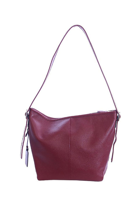 COACH Women's Polished Pebble Leather Dufflette LI/Black Cherry Shoulder Bag