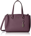 COACH Women's Crossgrain Mini Double Zip Carryall SV/Eggplant Satchel