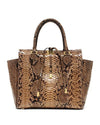 Michael Kors Brown Miranda Python Leather Tote Bag Suntan Collection Handbag NEW