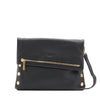 Hammitt VIP Medium Black GOLD Red Clutch Strap Leather Bag Handbag NEW